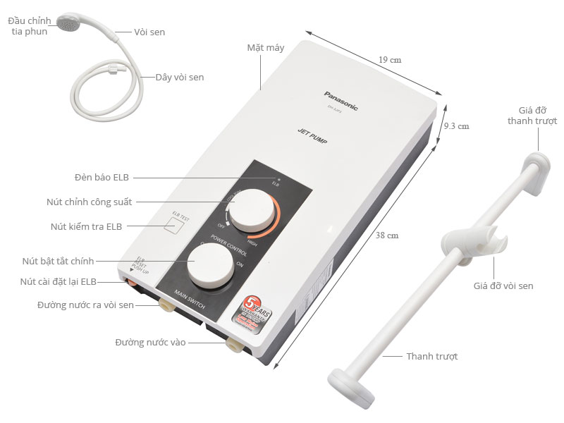 Máy nước nóng Panasonic DH-4NTP1VM